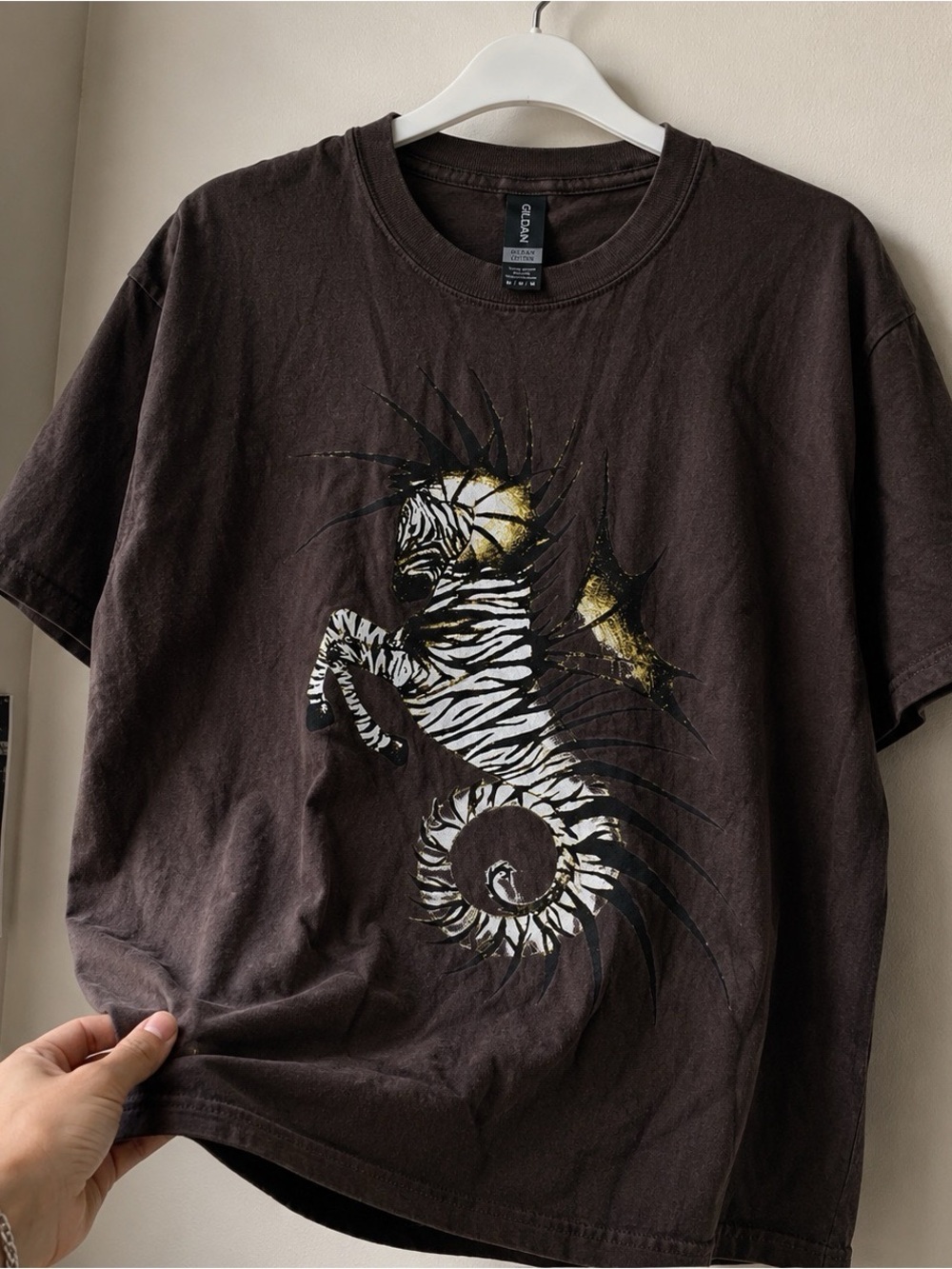 Dark Chocolate Zebra Graphic Tee Bold Animal Print